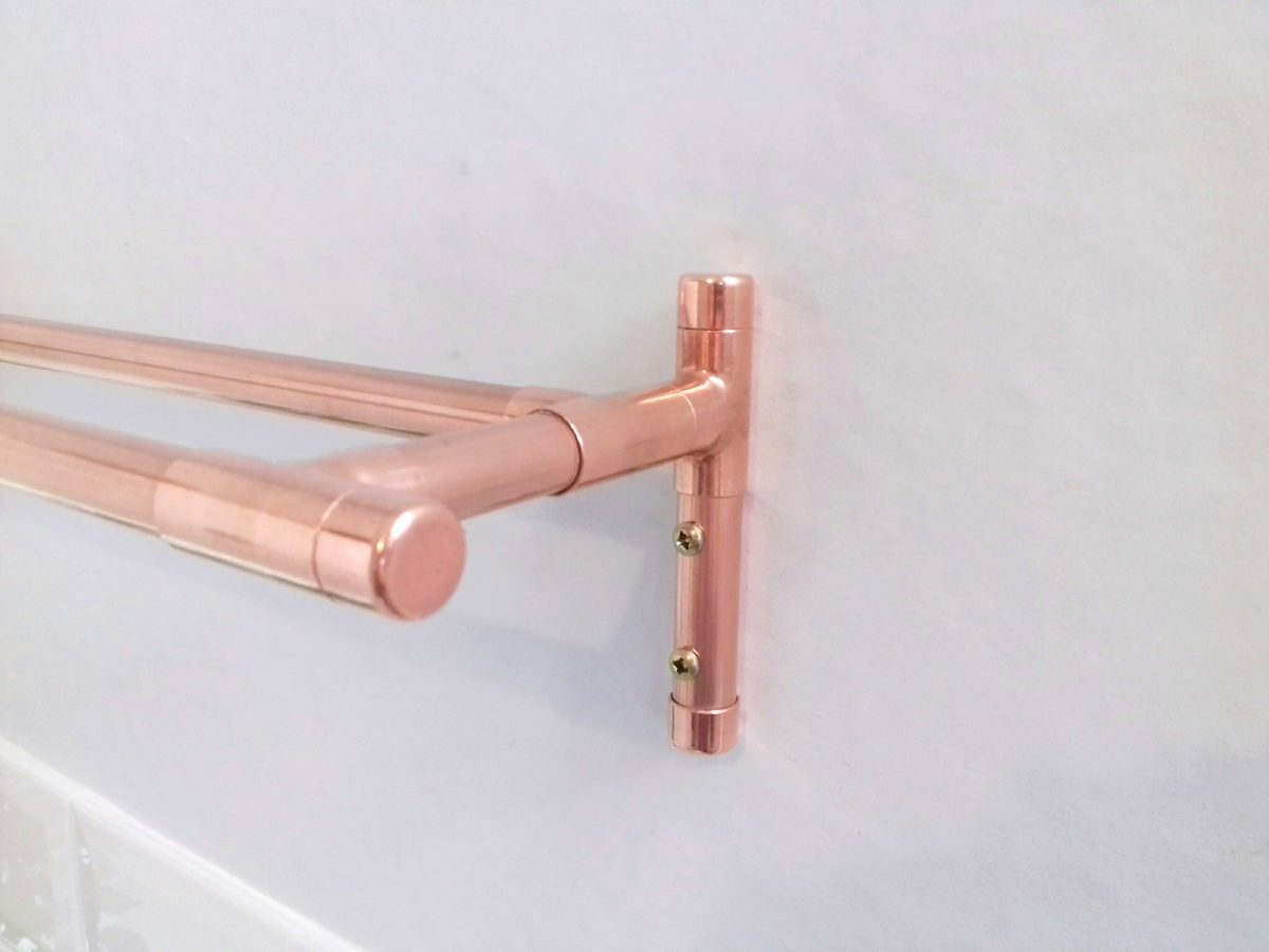 Copper Double TBar Design Towel Rail Simply Copper creates
