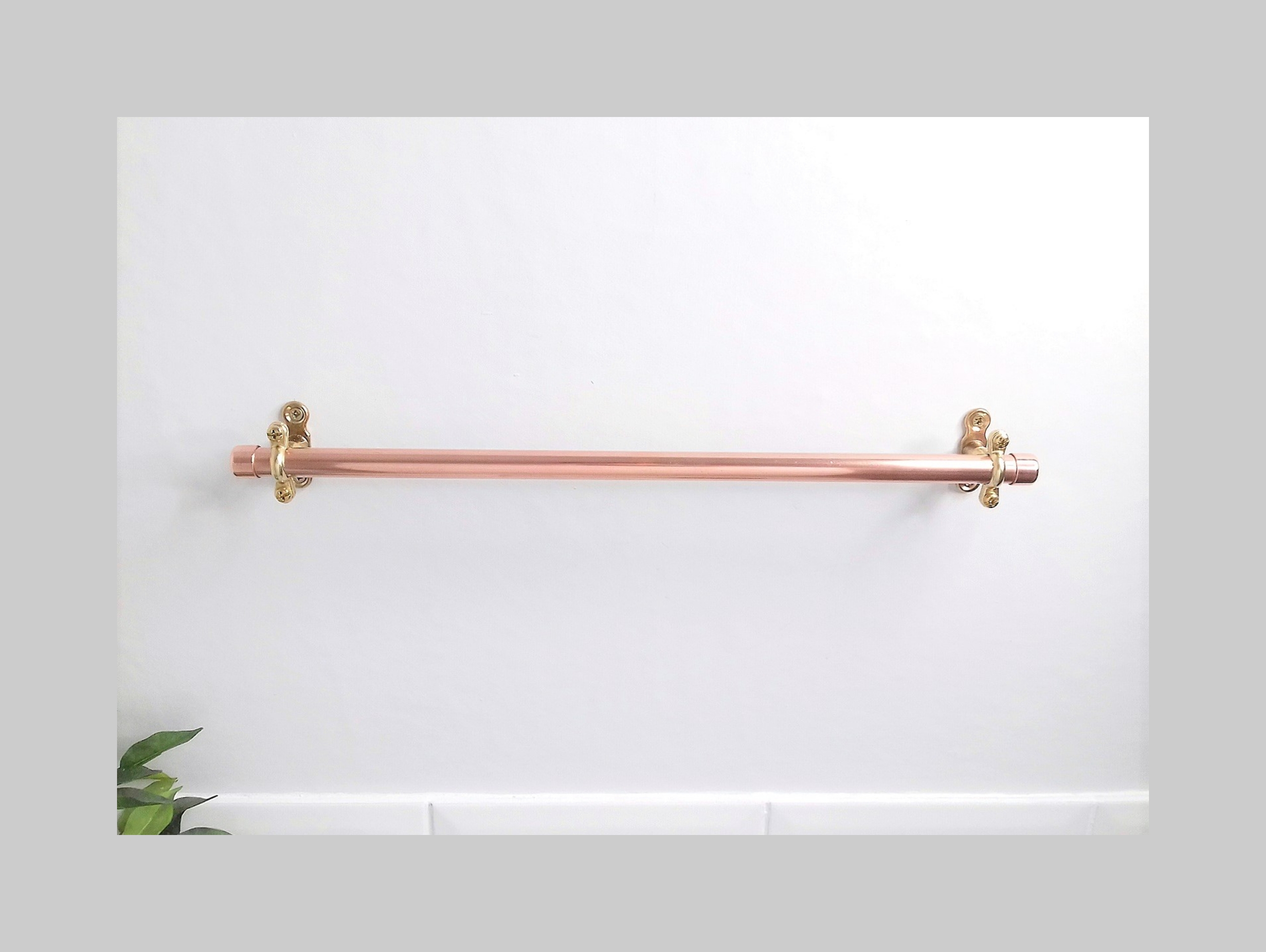 Copper Towel Rail, Brass Fittings, Rose Gold, Industrial Look Simply